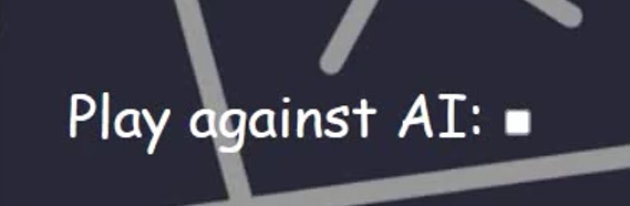 screenshot of the option to play against ai on the tik tak toe game