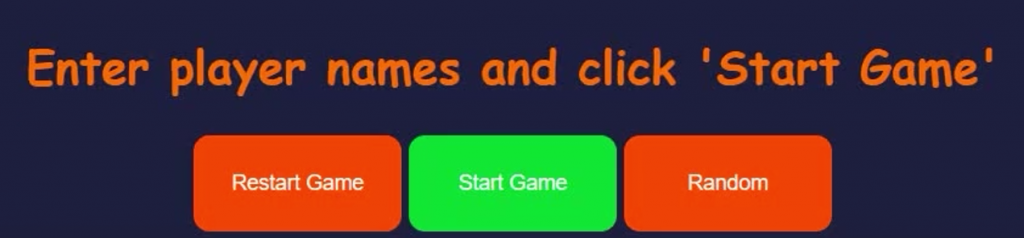 screenshot of the buttons used on the tik tak toe game